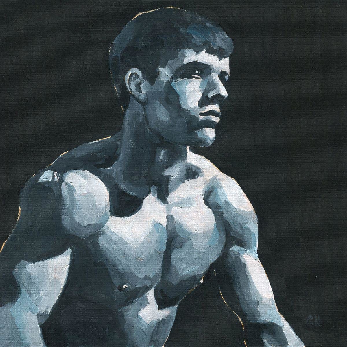 Original Hand painted Oil Painting on canvas Male Portrait  Man Gay