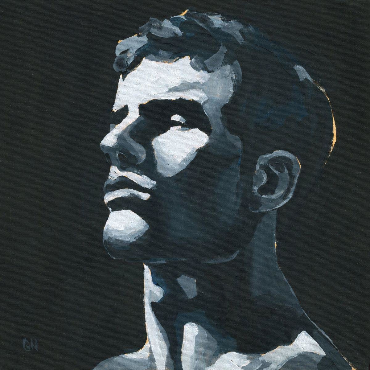 Original Hand painted Oil Painting on canvas Male Portrait  Man Gay