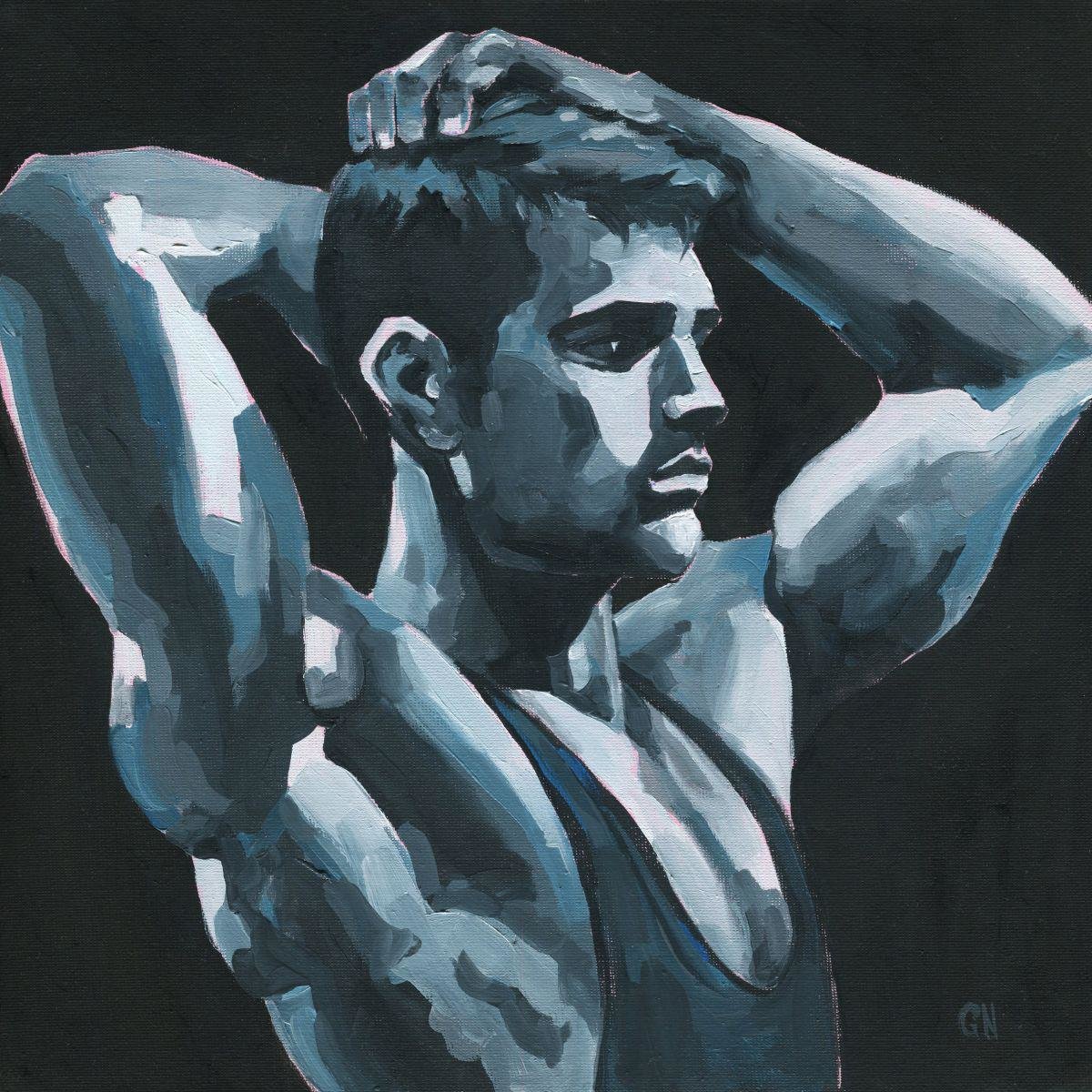 Original Hand painted Oil Painting on canvas Male Portrait  Man Gay