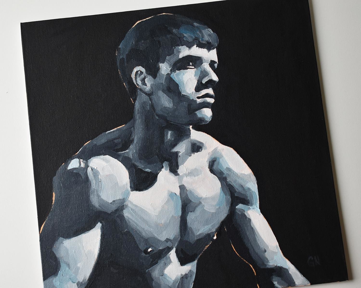 Original Hand painted Oil Painting on canvas Male Portrait  Man Gay