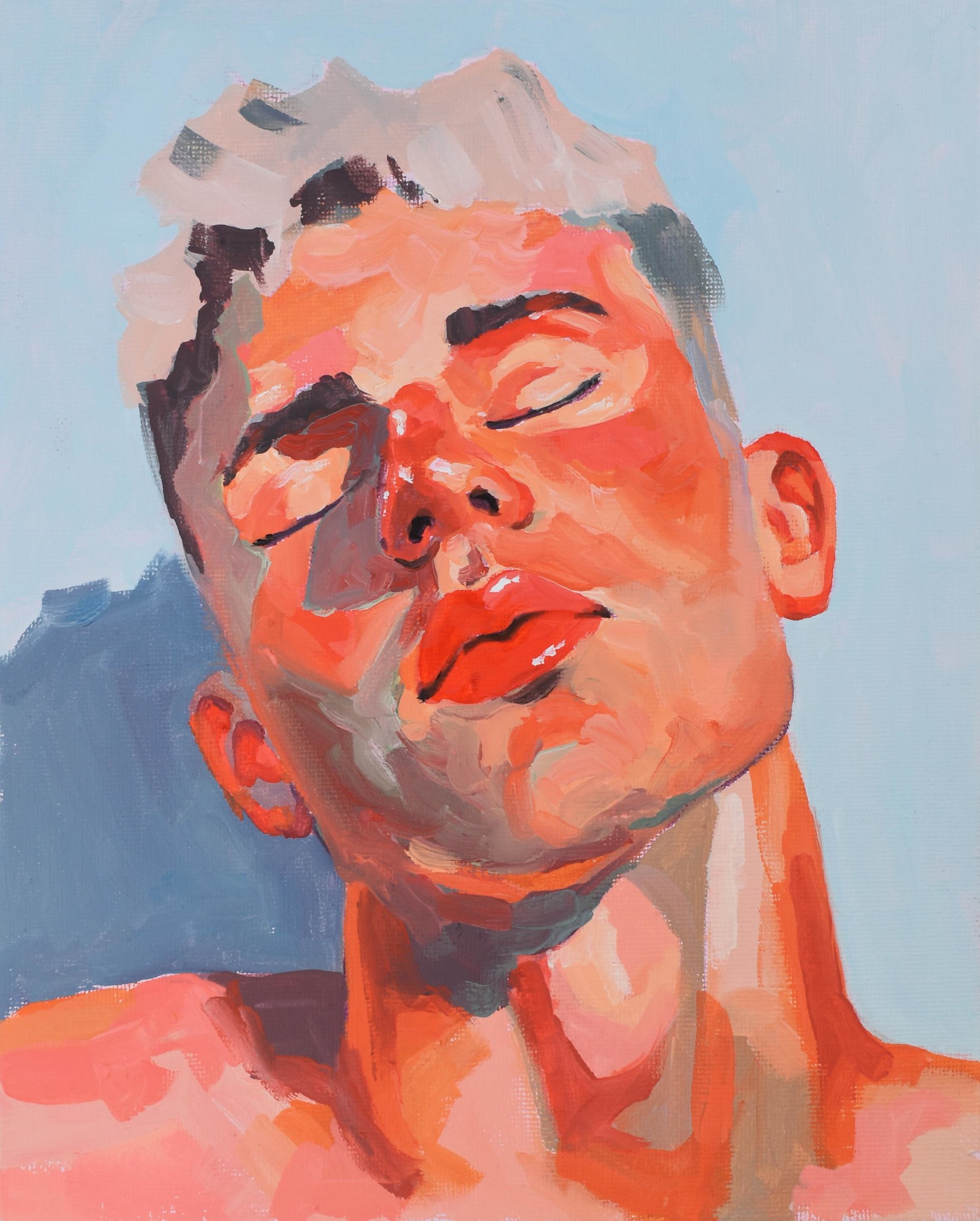 Original Hand painted Oil Painting on canvas Male Portrait  Man Gay