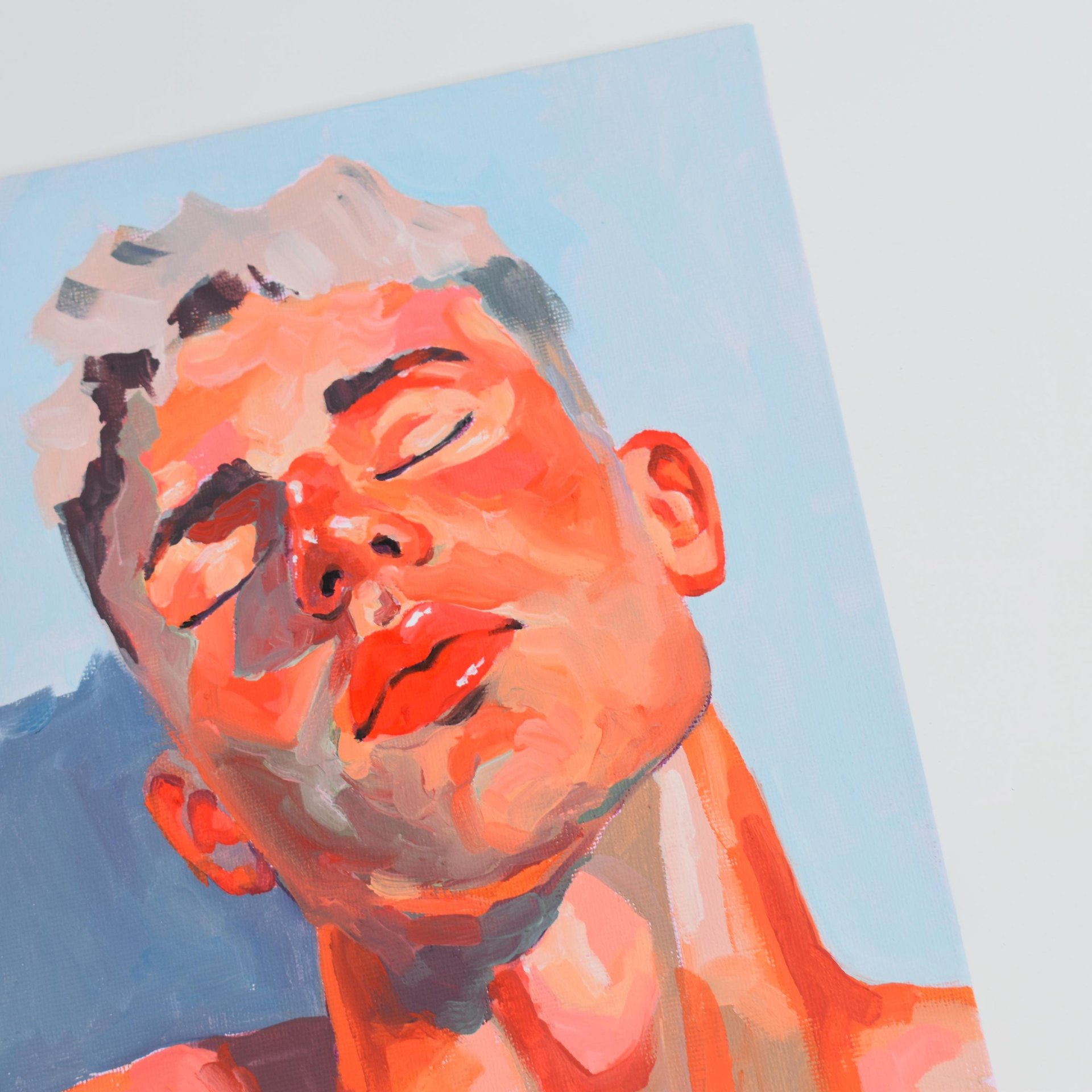 Original Hand painted Oil Painting on canvas Male Portrait  Man Gay