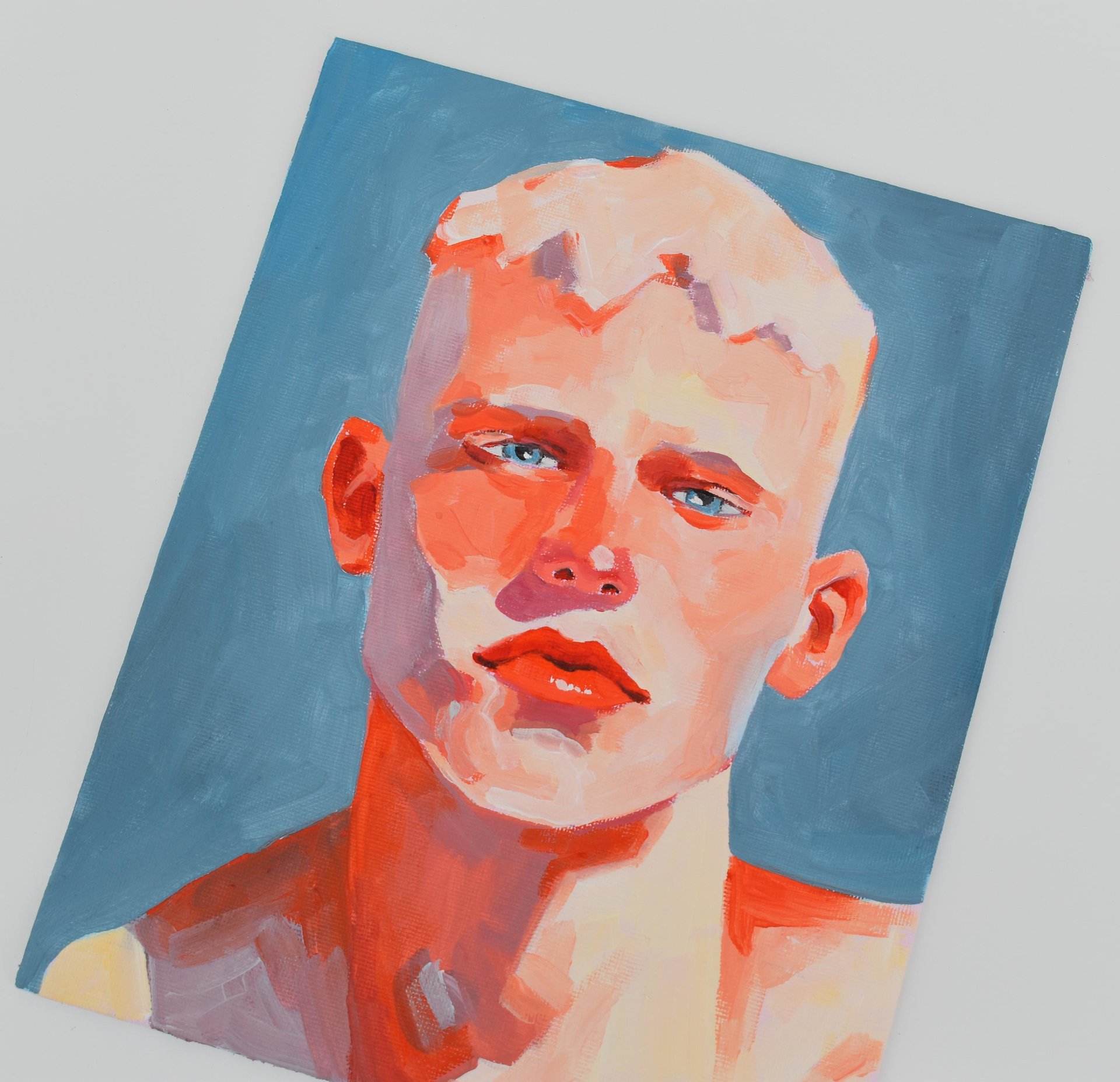 Original Hand painted Oil Painting on canvas Male Portrait  Man Gay