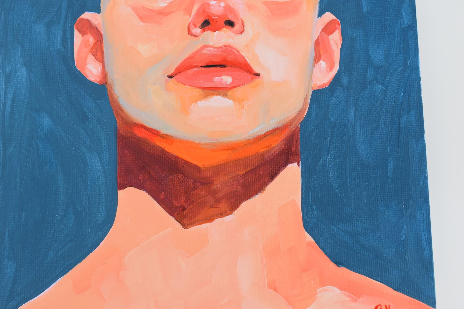 Original Hand painted Oil Painting on canvas Male Portrait  Man Gay