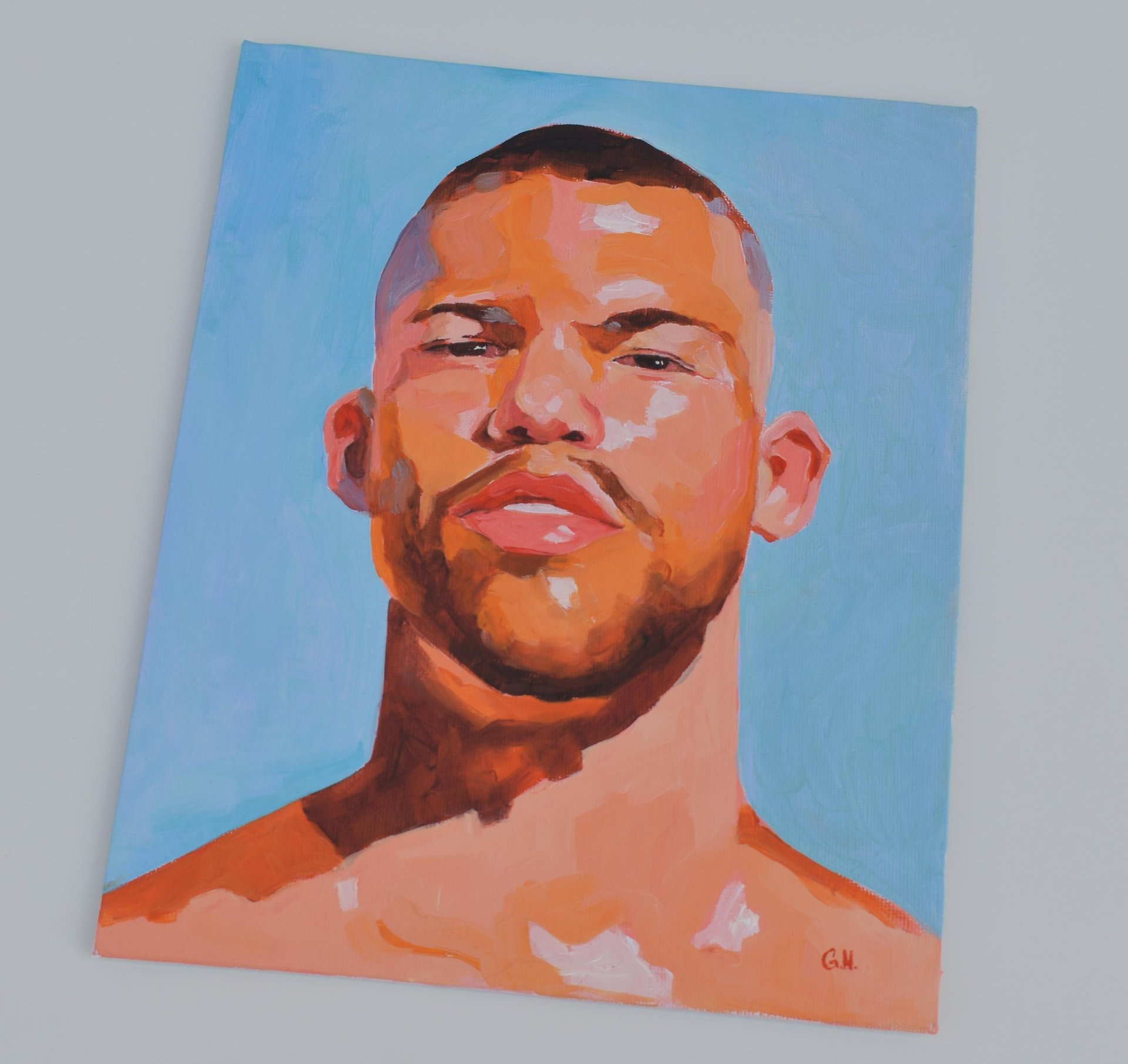 Original Hand painted Oil Painting on canvas Male Portrait  Man Gay