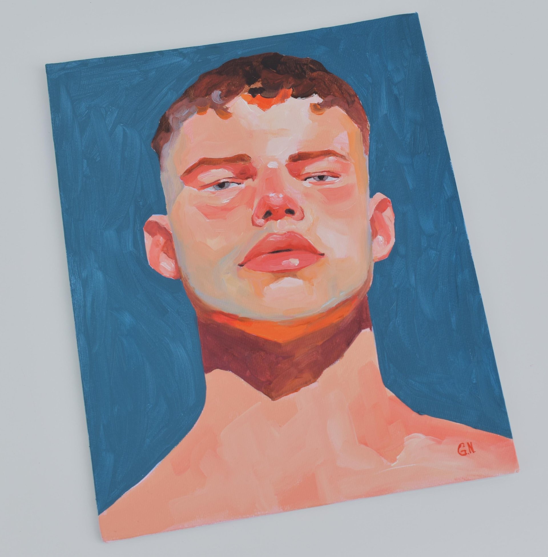 Original Hand painted Oil Painting on canvas Male Portrait  Man Gay