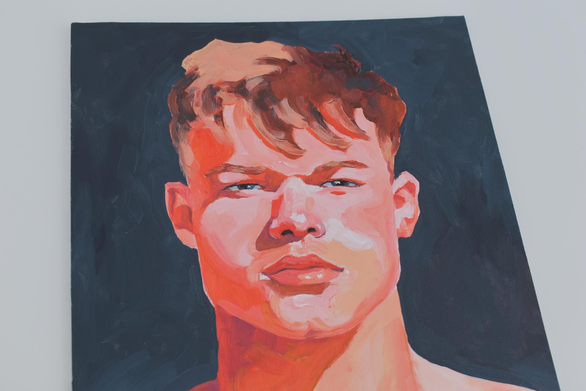 Original Hand painted Oil Painting on canvas Male Portrait  Man Gay