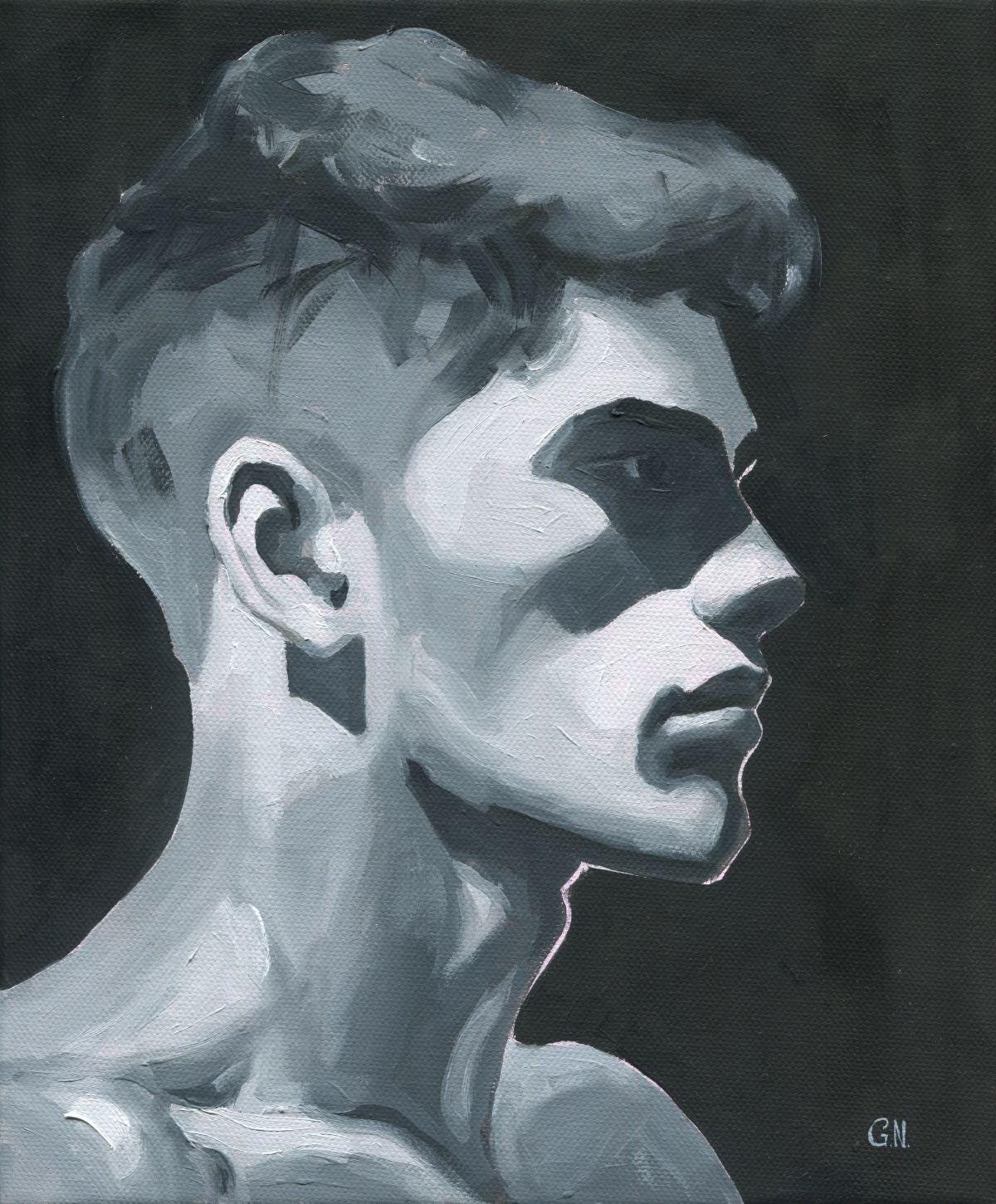 Original Hand painted Oil Painting on canvas Male Portrait  Man Gay