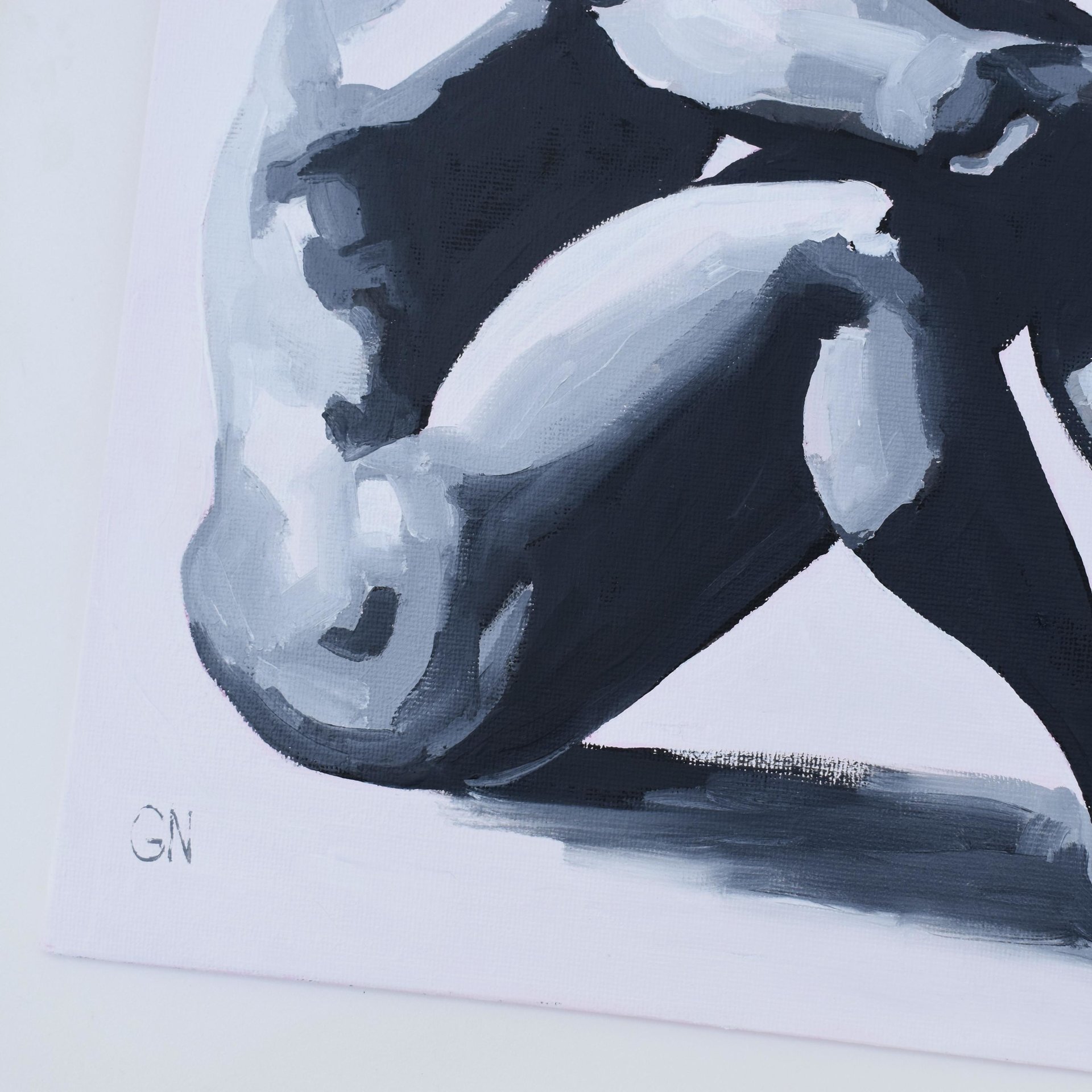 Original Hand painted Oil Painting on canvas Erotic Male Man Nude Gay