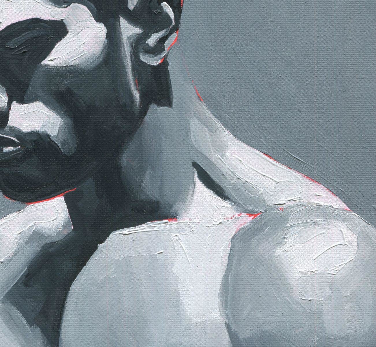 Original Hand painted Oil Painting on canvas Erotic Male Man Nude Gay