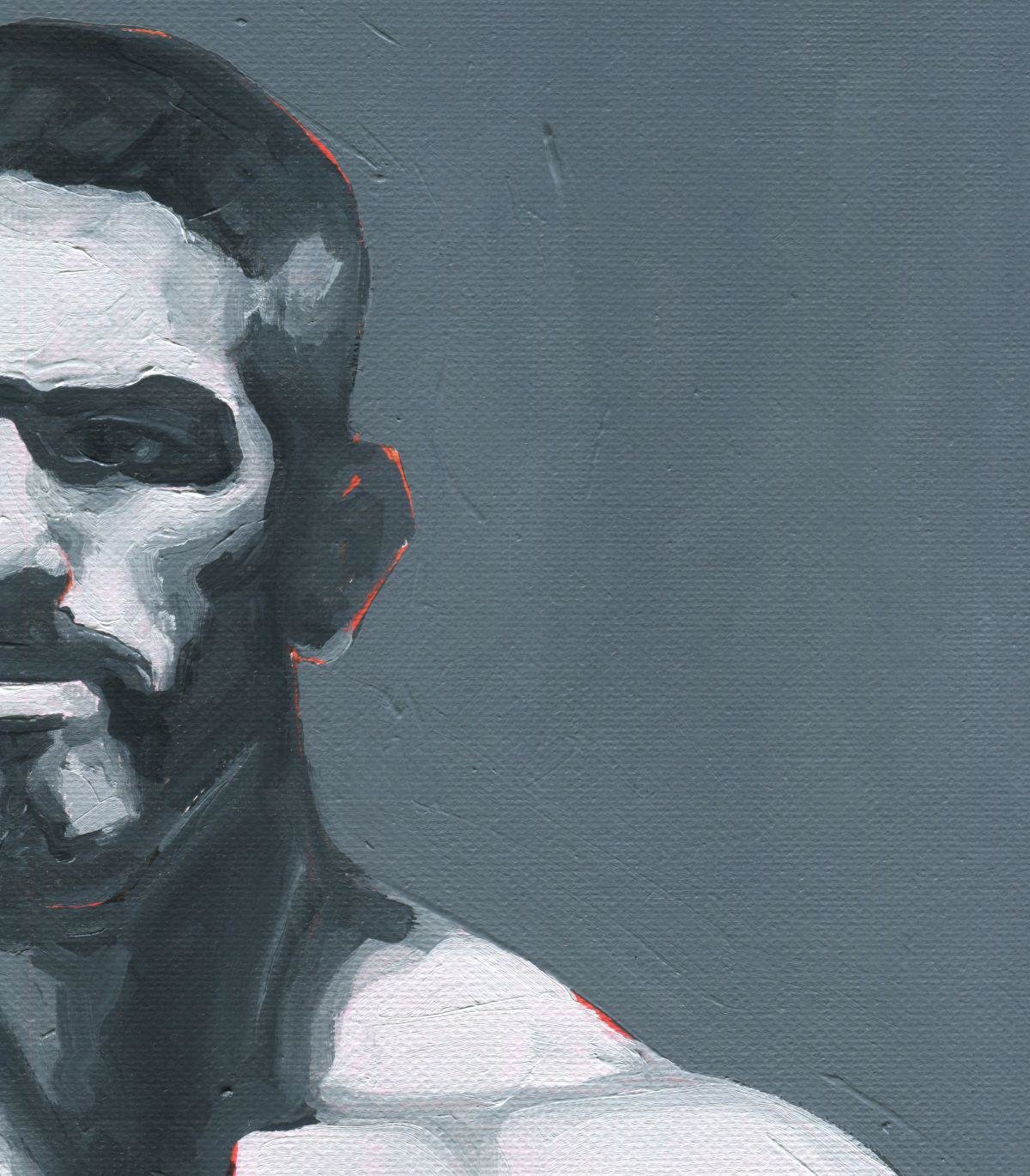 Original Hand painted Oil Painting on canvas Erotic Male Man Nude Gay