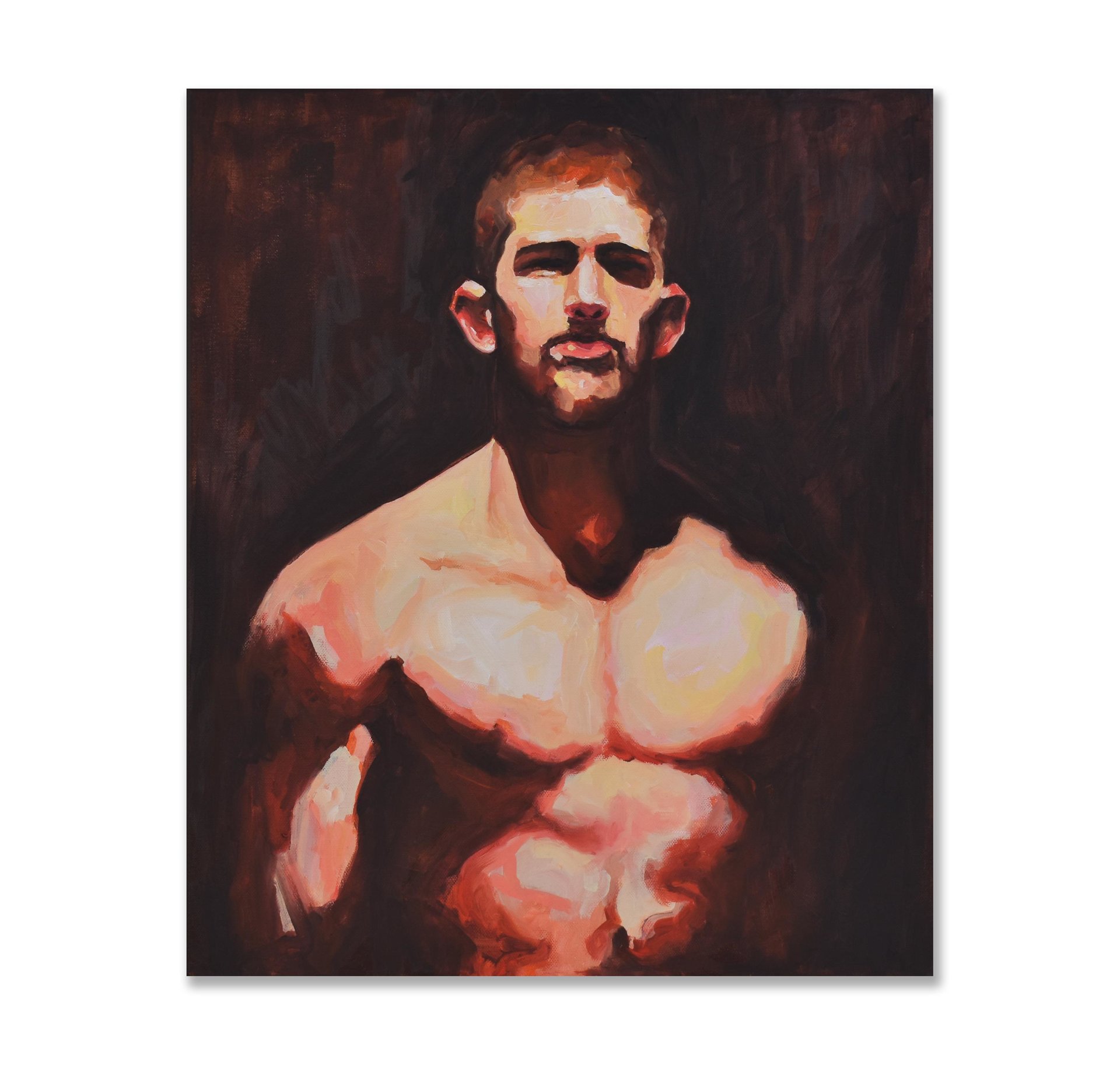 Original Hand painted Oil Painting on canvas Erotic Male Man Nude Gay