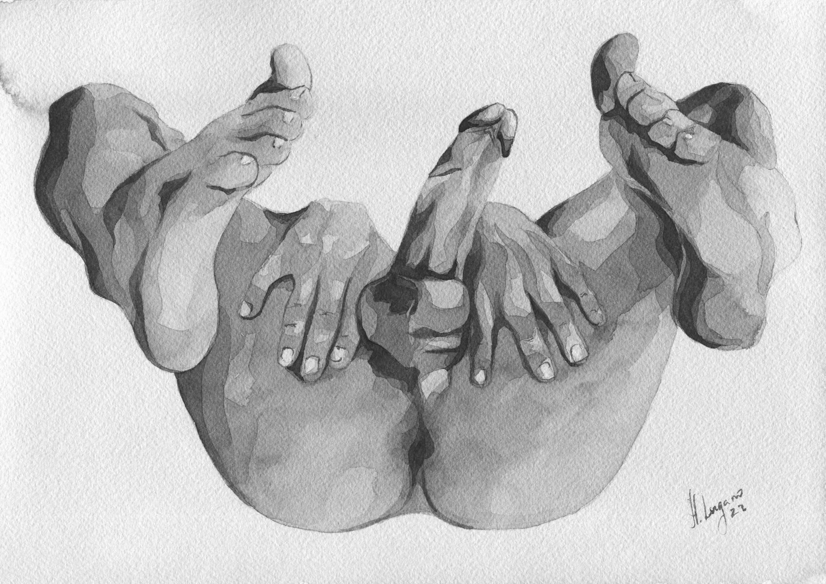 Set of 6 Watercolor Art Prints by Helg Lugano – Limited Edition, Signed & Numbered – Direct from the Artist