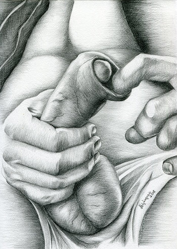 PRINT of Original Art Work Pencil Drawing "Right here"