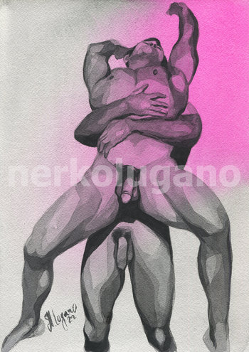 PRINT of Original Art Work Watercolor Painting "Having fun"
