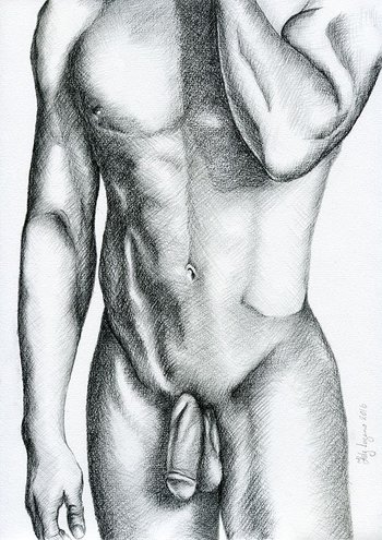 PRINT of Original Art Work Pencil Drawing  "Bien avec toi"