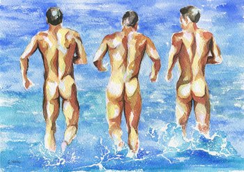 PRINT of Original Art Work Watercolor Painting "Agua fria"
