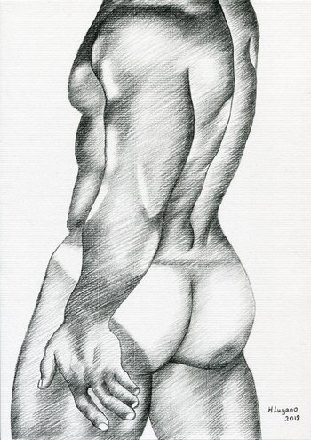 PRINT of Original Art Work Pencil Drawing "Muscle"