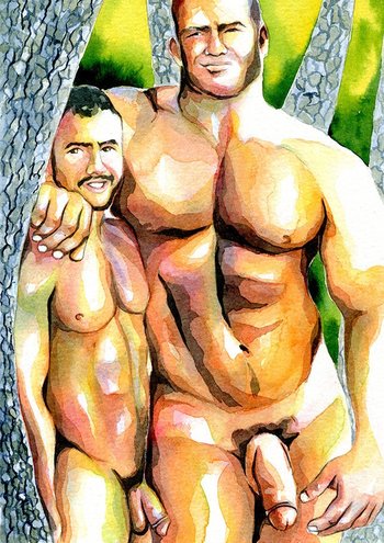 PRINT of Original Art Work Watercolor Painting "Hugs 6"
