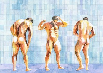 PRINT of Original Art Work Watercolor Painting "Shower 7"