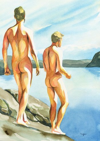 PRINT of Original Art Work Watercolor Painting "Summer time 3"