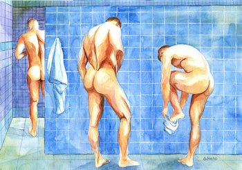PRINT of Original Art Work Watercolor Painting "Shower 11"