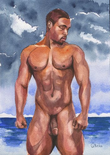 PRINT of Original Art Work Watercolor Painting "On the beach 17"