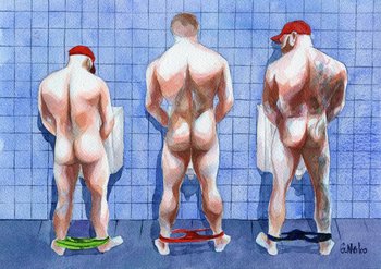 PRINT of Original Art Work Watercolor Painting "Public toilet 26"