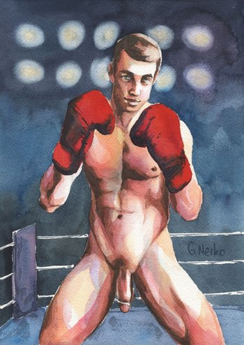 PRINT of Original Art Work Watercolor Painting "Boxer"