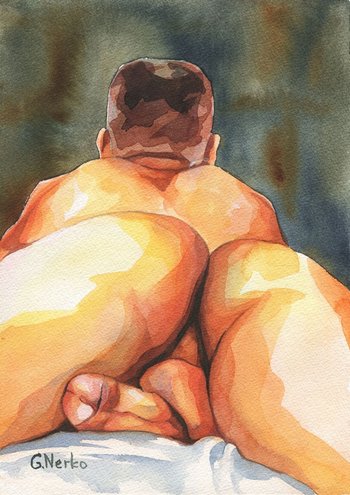 PRINT of Original Art Work Watercolor Painting "Back view"