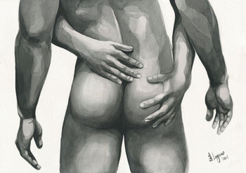 PRINT of Original Art Work Watercolor Painting "Couple 2"