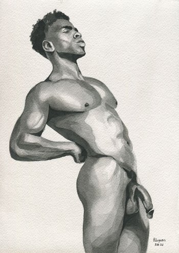 PRINT of Original Art Work Watercolor Painting "Attraction"