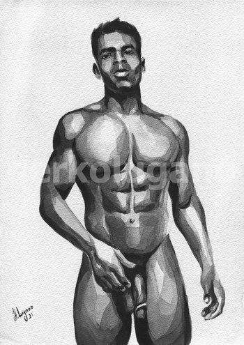 PRINT of Original Art Work Watercolor Painting "Attraction 2"