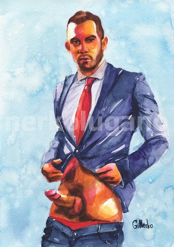 PRINT of Original Art Work Watercolor Painting "Unmasked"