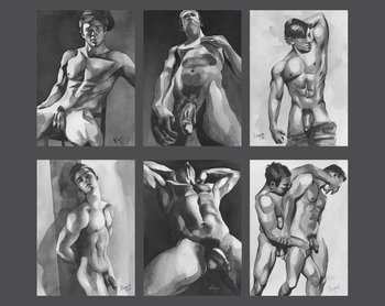 Set of 6 cards 5x7" from Helg Lugano watercolor paintings
