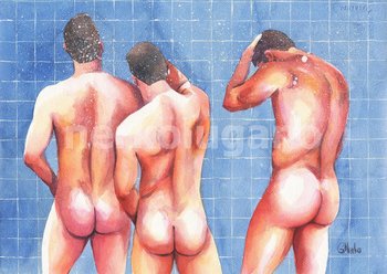 PRINT of Original Art Work Watercolor Painting "Shower 25"