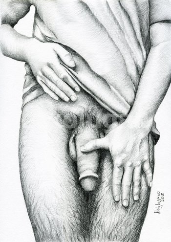 PRINT of Original Art Work Pencil Drawing "A little bit shy"