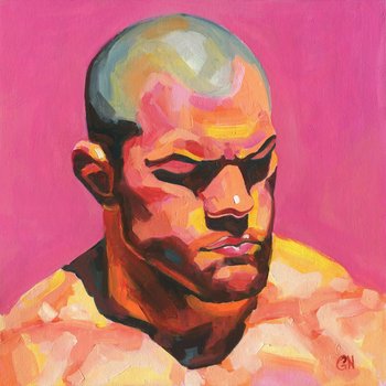 Original Hand painted Oil Painting on canvas Male Portrait  Man Gay