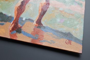 Original Hand painted Oil Painting on canvas Erotic Male Man Nude Gay