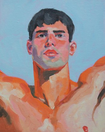 Original Hand painted Oil Painting on canvas Male Portrait  Man Gay