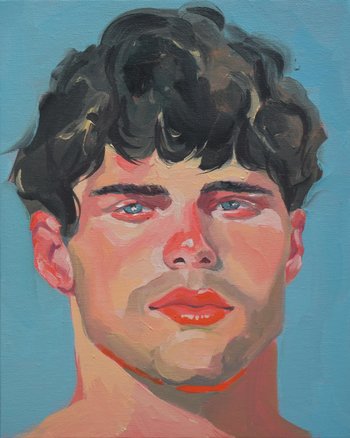 Original Hand painted Oil Painting on canvas Male Portrait  Man Gay