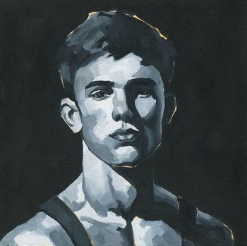 Original Hand painted Oil Painting on canvas Male Portrait  Man Gay