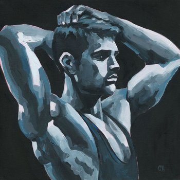 Original Hand painted Oil Painting on canvas Male Portrait  Man Gay