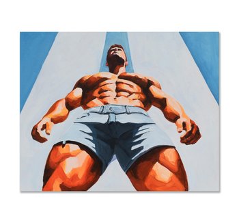 Original Hand painted Oil Painting on canvas Erotic Male Man Nude Gay