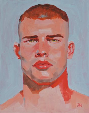 Original Hand painted Oil Painting on canvas Male Portrait  Man Gay