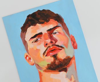 Original Hand painted Oil Painting on canvas Male Portrait  Man Gay