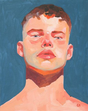 Original Hand painted Oil Painting on canvas Male Portrait  Man Gay