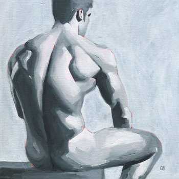 Original Hand painted Oil Painting on canvas Erotic Male Man Nude Gay