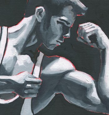 Original Hand painted Oil Painting on canvas Erotic Male Man Nude Gay