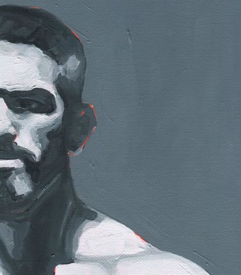 Original Hand painted Oil Painting on canvas Erotic Male Man Nude Gay